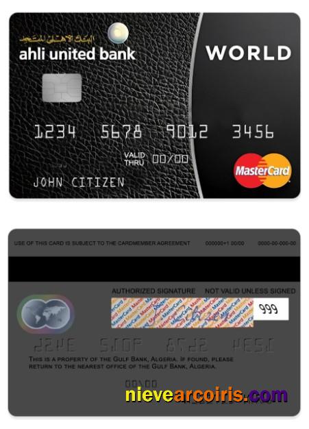 Bahrain Ahli United bank master card